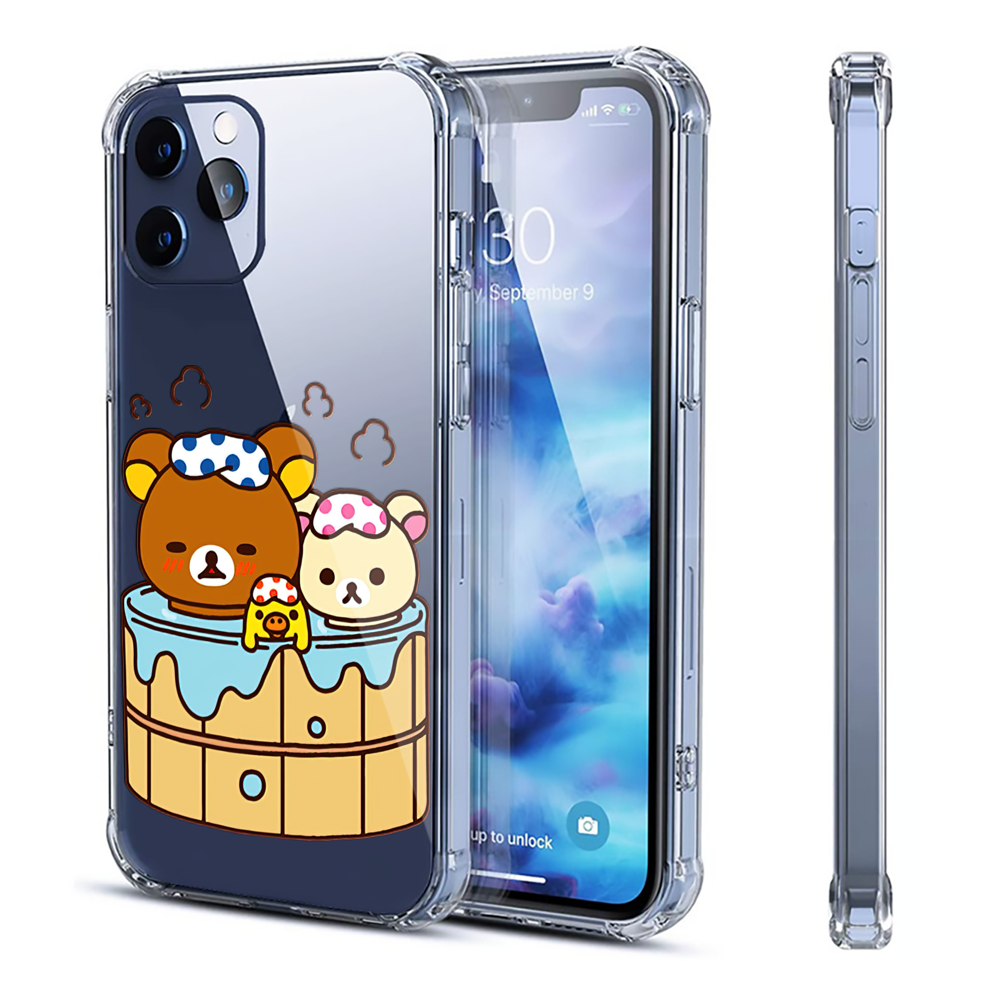 （画像用） リラックマ リラックマ キイロイトリ Rilakkuma Korilakkuma Kiiroitori 【iPhone 12シリーズ対応】透明スマホケース（クリアソフトケース）